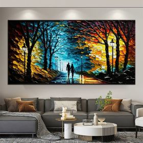 Hand Oil Pianting Abstract Romantic City Landscape Oil Painting On Canvas Large Wall Art Hand Painted Colorful Tree Painting Modern Wall Decor (style: 07, size: 60X90cm)