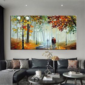 Hand Oil Pianting Abstract Romantic City Landscape Oil Painting On Canvas Large Wall Art Hand Painted Colorful Tree Painting Modern Wall Decor (style: 05, size: 60X90cm)