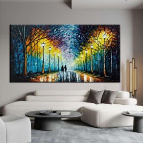 Hand Oil Pianting Abstract Romantic City Landscape Oil Painting On Canvas Large Wall Art Hand Painted Colorful Tree Painting Modern Wall Decor (style: 04, size: 60X90cm)