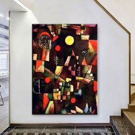Hand Oil Painting Full Moon Abstract Original Abstract Painting Original Oil Painting Abstract Wall Art Canvas Living Room Decoration (style: 01, size: 60X90cm)