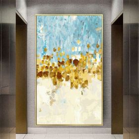 Handmade Oil Painting Abstract Gold Foil Wall Decor Hand Painted Canvas living room bedroom luxurious decoration Frameless Only Canvas (style: 01, size: 60X90cm)