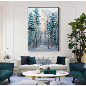 Hand painted Couples painting Couples Walking on a forest path Spiritual Art Landscape oil painting on canvas Tree art palette knife art (style: 04, size: 70x140cm)