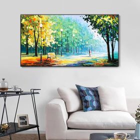 Hand Oil Painting Large Size Abstract Trees Landscape Oil Painting On Canvas Modern Pop Art Wall Picture For Home Decoration (style: 02, size: 40x80cm)