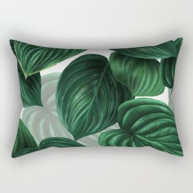 Tropical Leaf Rectangle Pillow (size: MEDIUM 20" X 14")