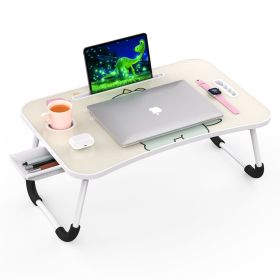 Foldable Laptop Table Portable Lap Desk Bed Table Tray Laptop Stand with Cup Holder & Tablet Slot & Lifting Handle for Working Writing Drawing & (Color: dinosaur)